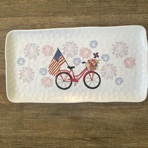Nautica Melamine Americana Flag Patriotic Serving Tray 18 x 9 1/2”